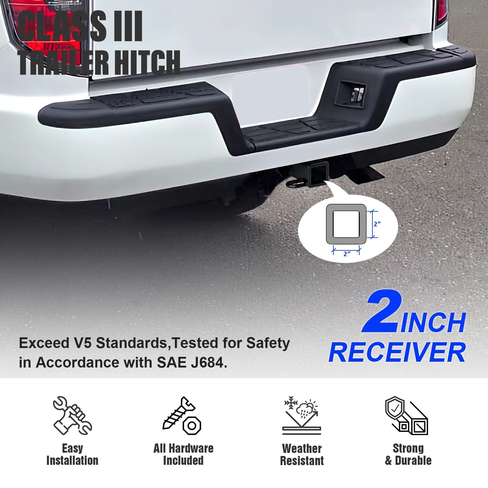 2 Inch Trailer Towing Hitch for Honda Ridgeline (2006-2014)