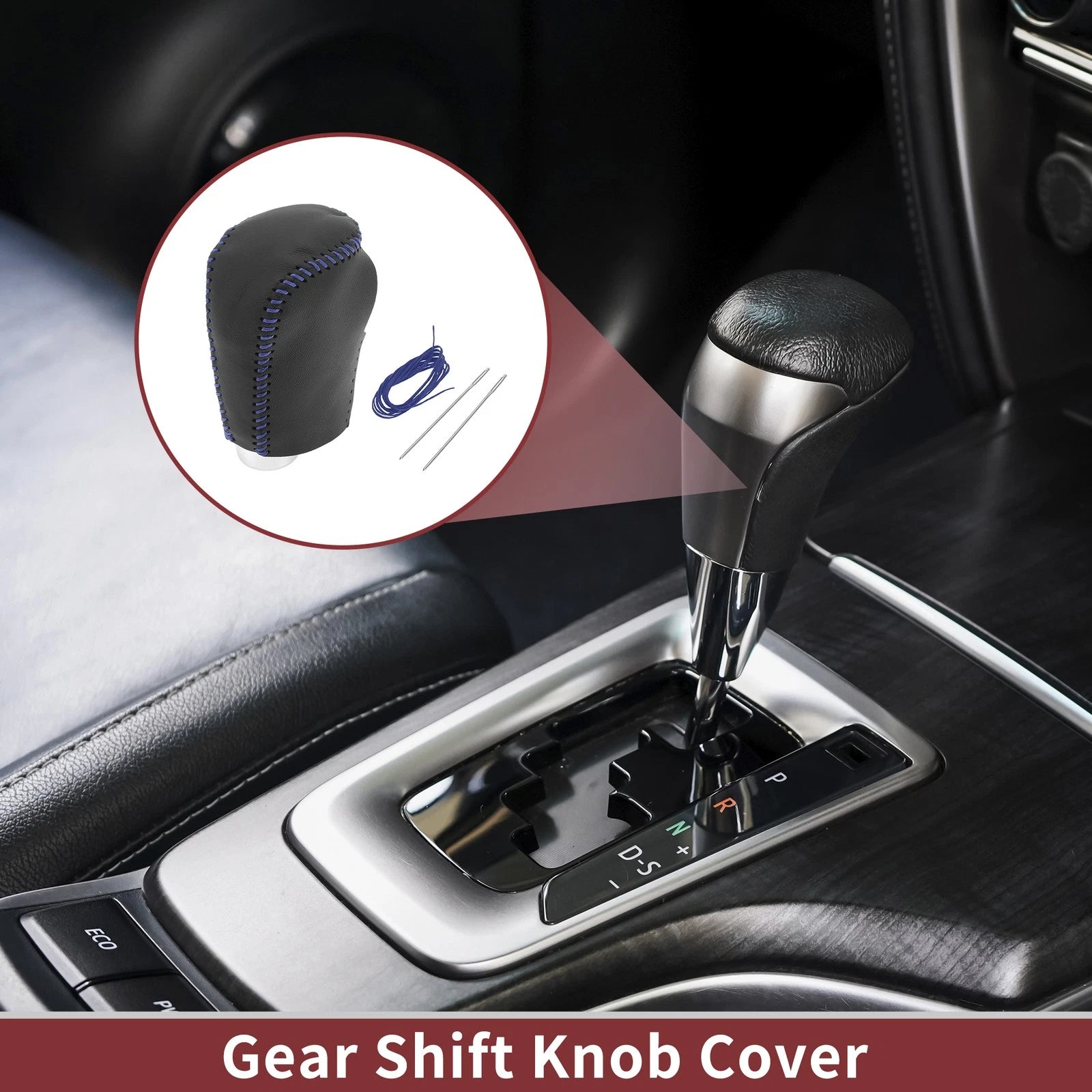 1 Pc Gear Shift Knob Cover for Nissan Rogue Sport (2017–2022) Black Blue