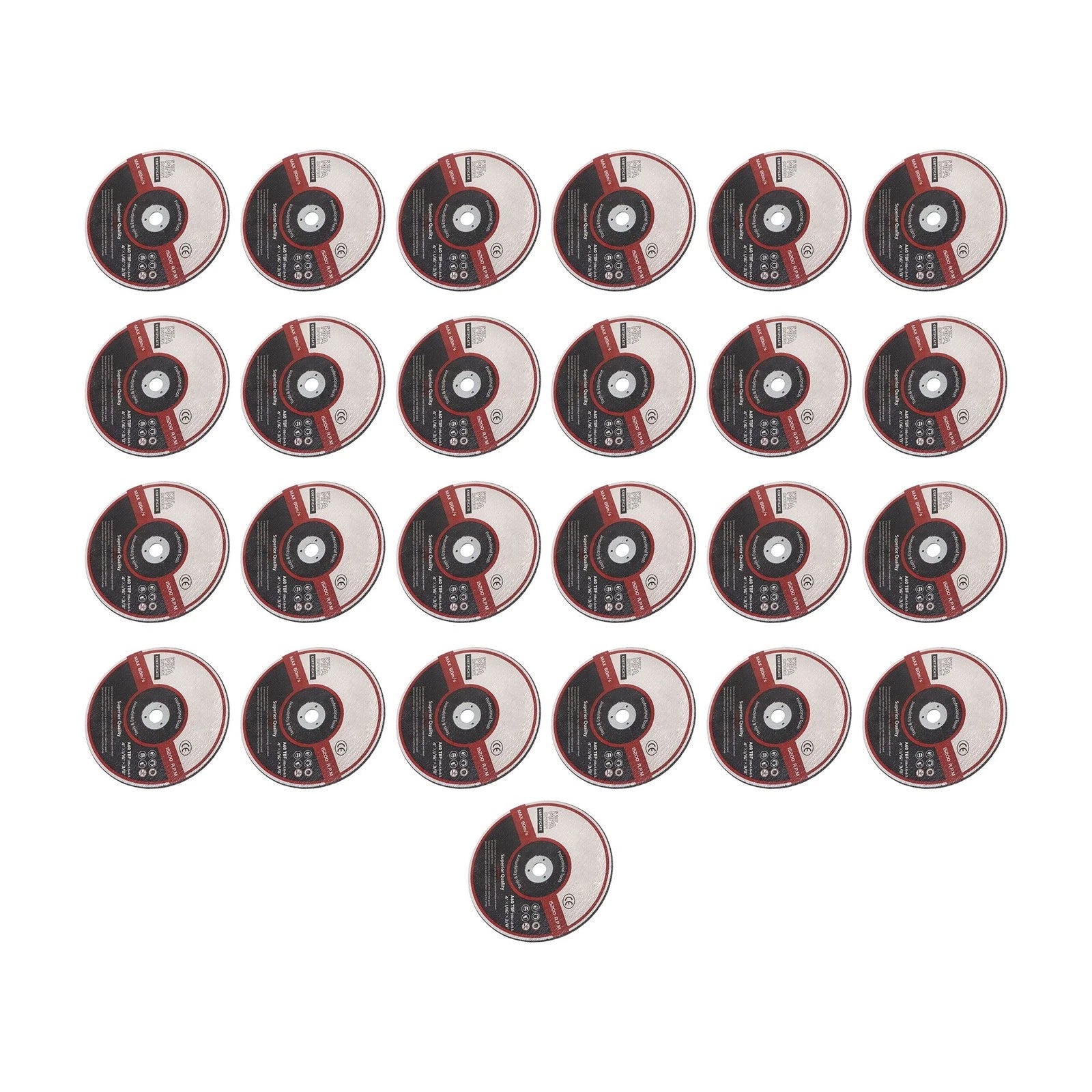 25 Pack Metal and Stainless Steel Cut Off Wheels for Die Grinders (4"x1/16"x3/8")