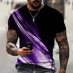 Casual T-Shirt for Summer Activities (Men's, Breathable, 3D Print)