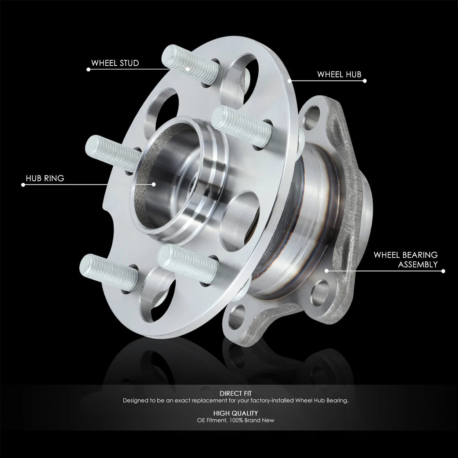 Set of 2 Rear Wheel Bearing Hubs for Highlander Venza RX330 RX350 RX400h (2004–2016)