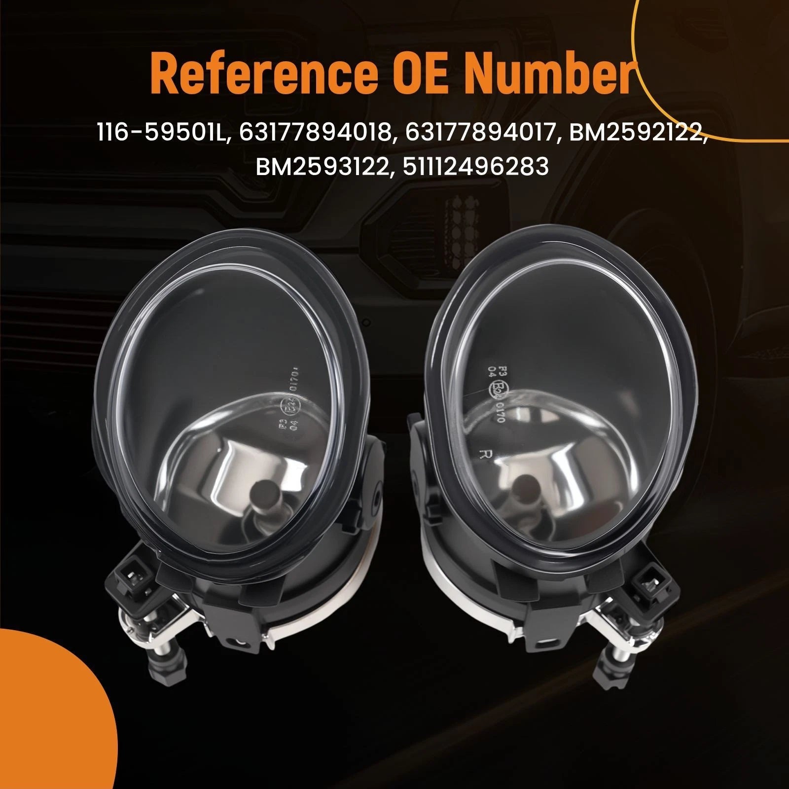 Clear Lens Fog Lights for BMW E46 3 Series (2001–2006) & E39 (2001–2003)