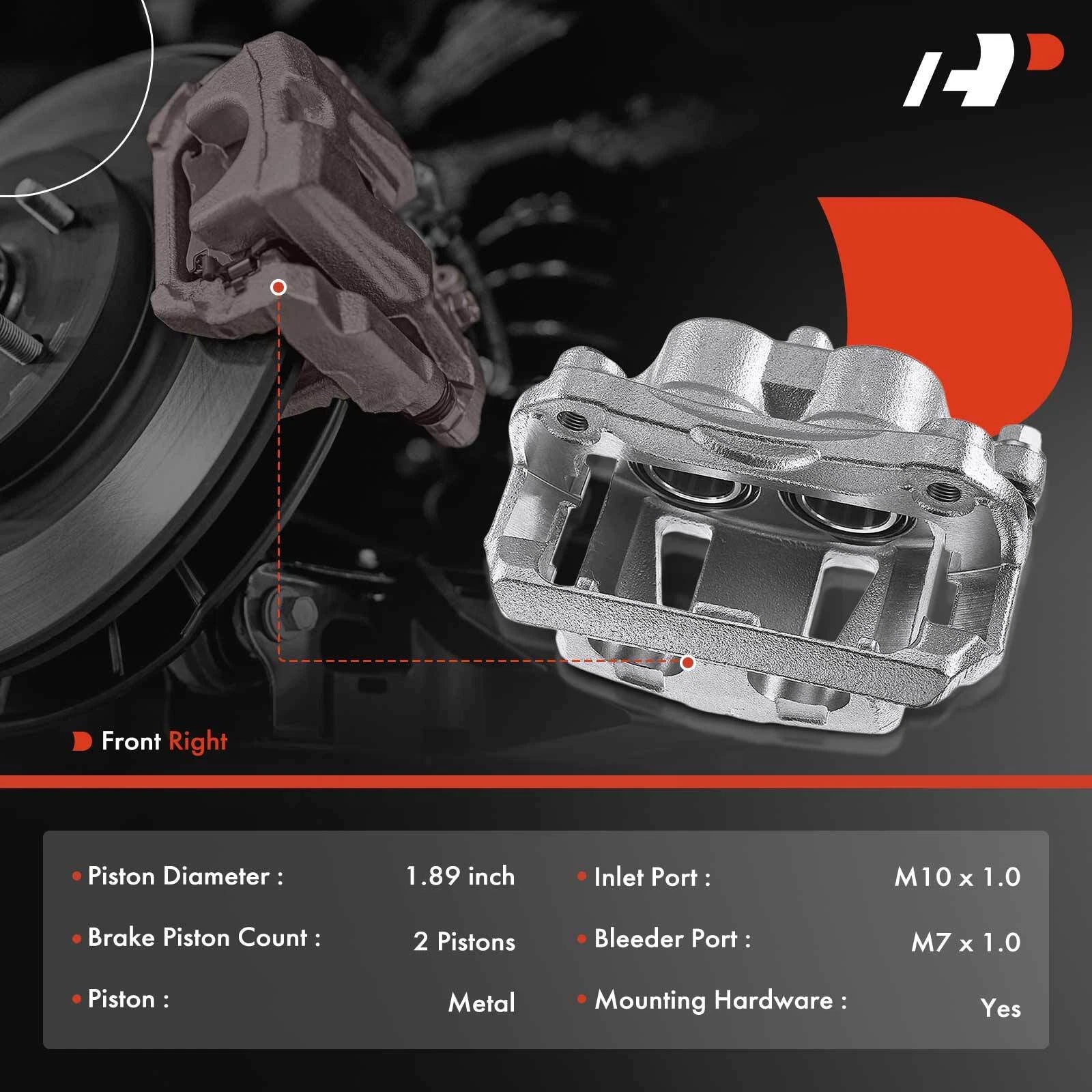 Front Right Disc Brake Caliper with Bracket for Nissan Quest (2004-2017)