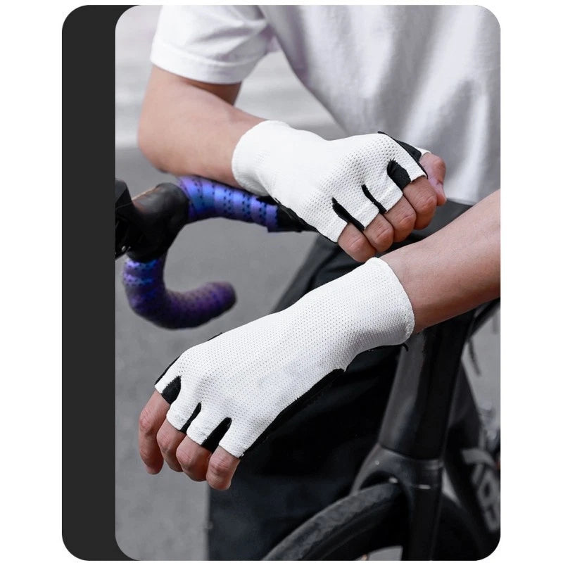 Anti Slip Half Finger Cycling Gloves for Men Women (Breathable, Shockproof)