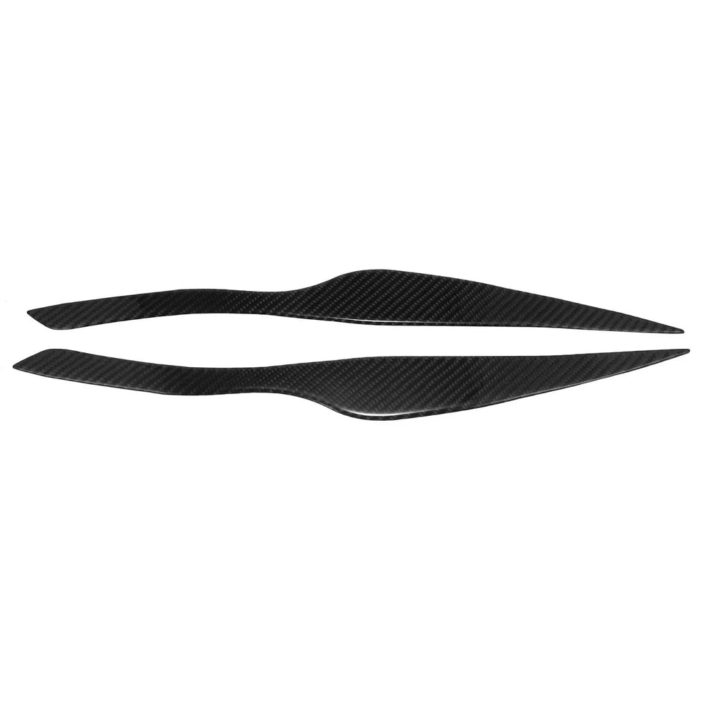 Headlight Eye Lid Cover Sticker for BMW E90 Carbon Fiber Pattern Black