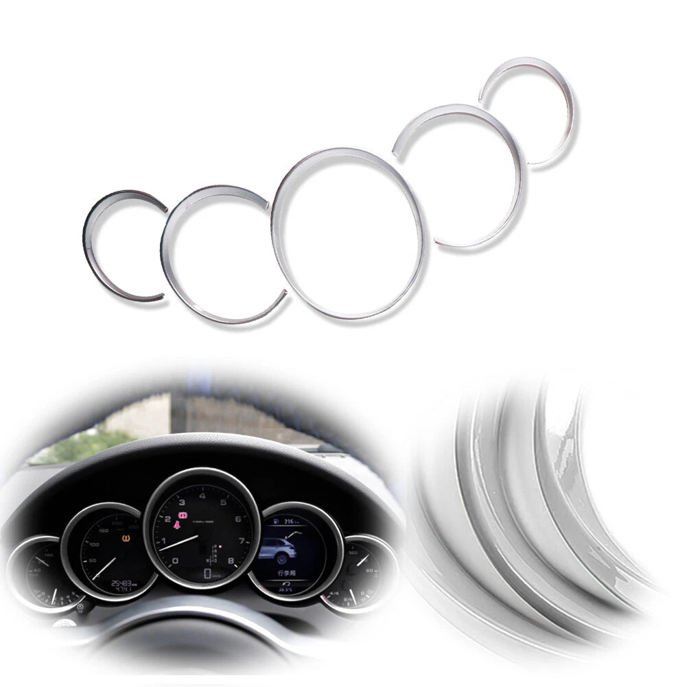 Set of 4 Silver Dashboard Trim Stickers for Porsche Panamera Cayman 911