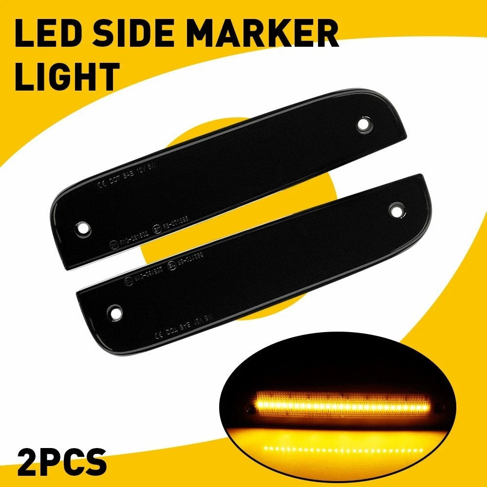 2X Smoked Amber LED Front Side Marker Lights for Jeep Cherokee (1997–2001) CH2551118