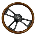 Steering Wheel Wrap Replacement for Peterbilt Kenworth 18 Inch Dark Wood