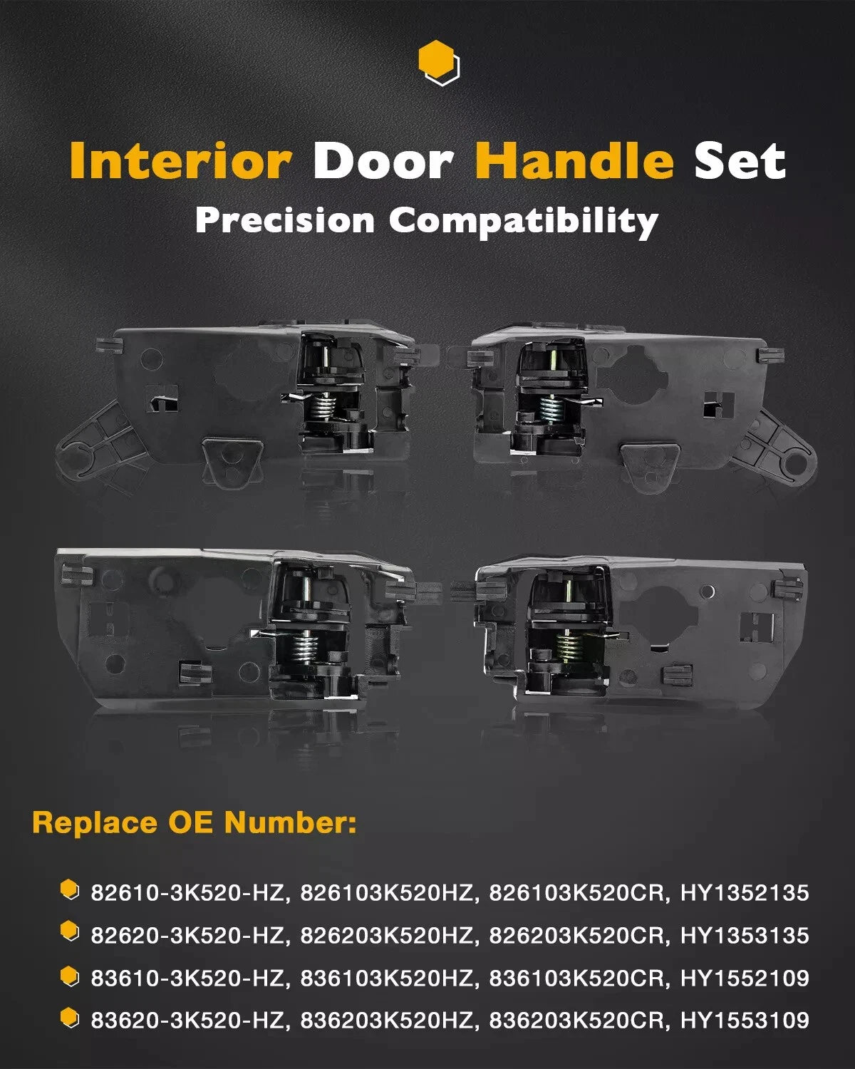 Set of 4 Interior Door Handles for Hyundai Sonata (2008-2010)