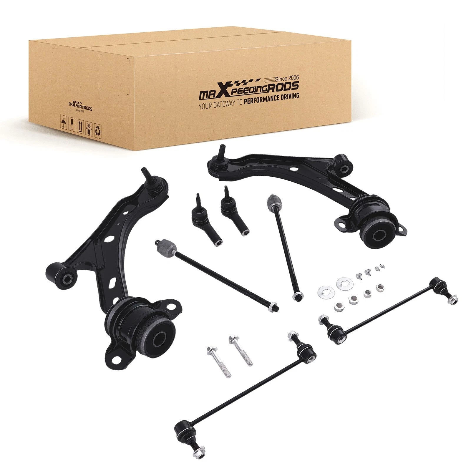 Set of 8 Front Lower Control Arms Tie Rods for Ford Mustang (2005–2006)