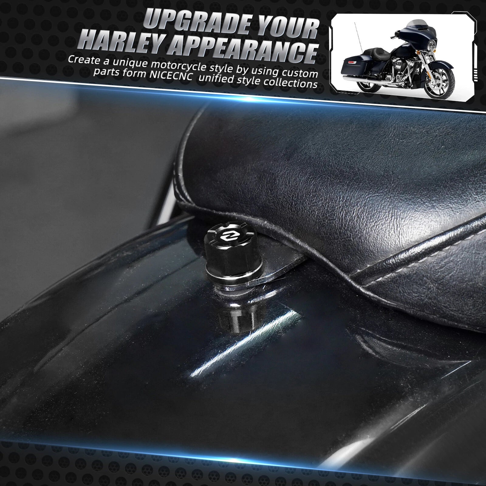 Aluminium Rear Seat Bolt Mount for Harley Heritage Classic FLHC FLHCS (2017–2023)