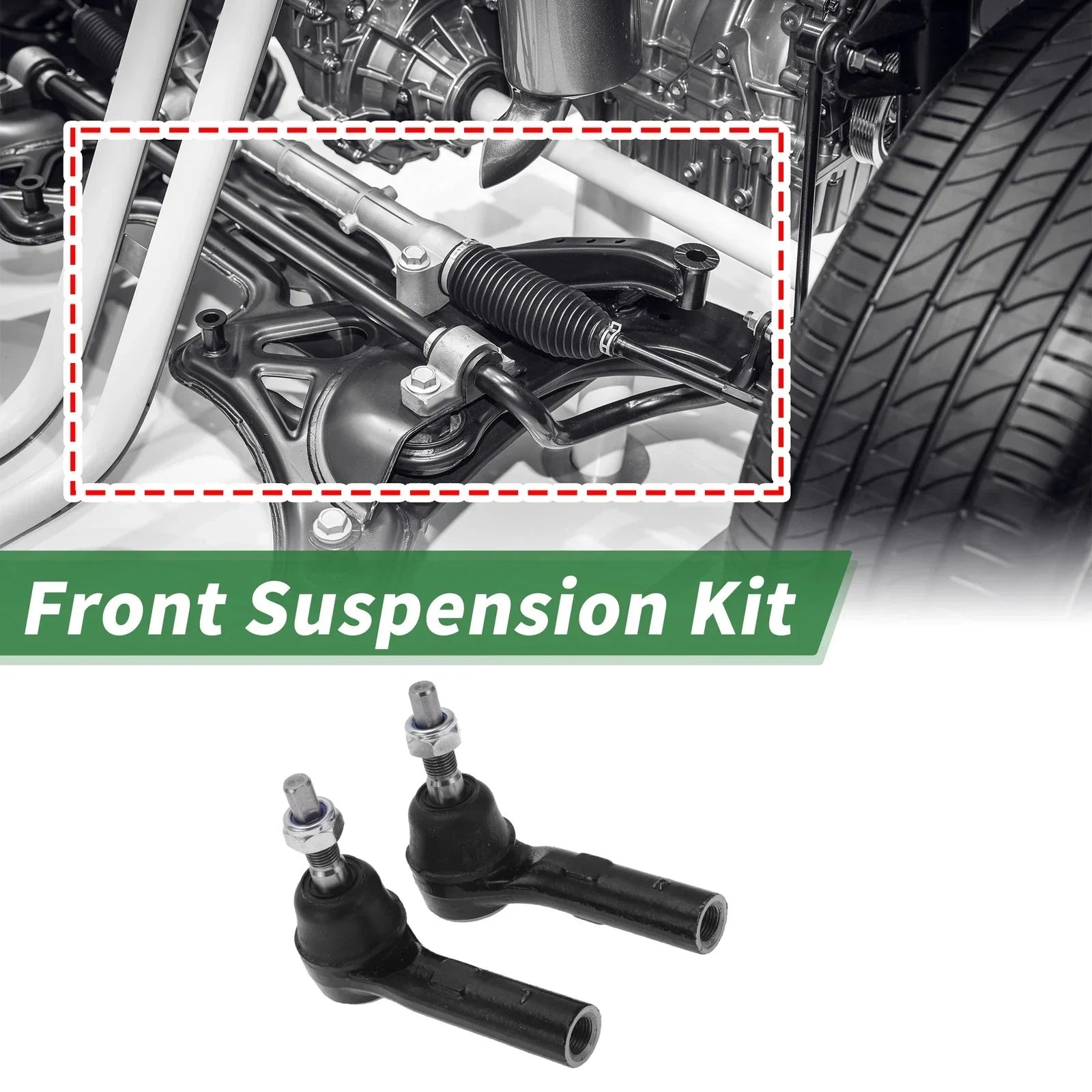 6 Pcs Front Outer Tie Rod Ends & Ball Joints for Dodge Dakota (2000-2004)