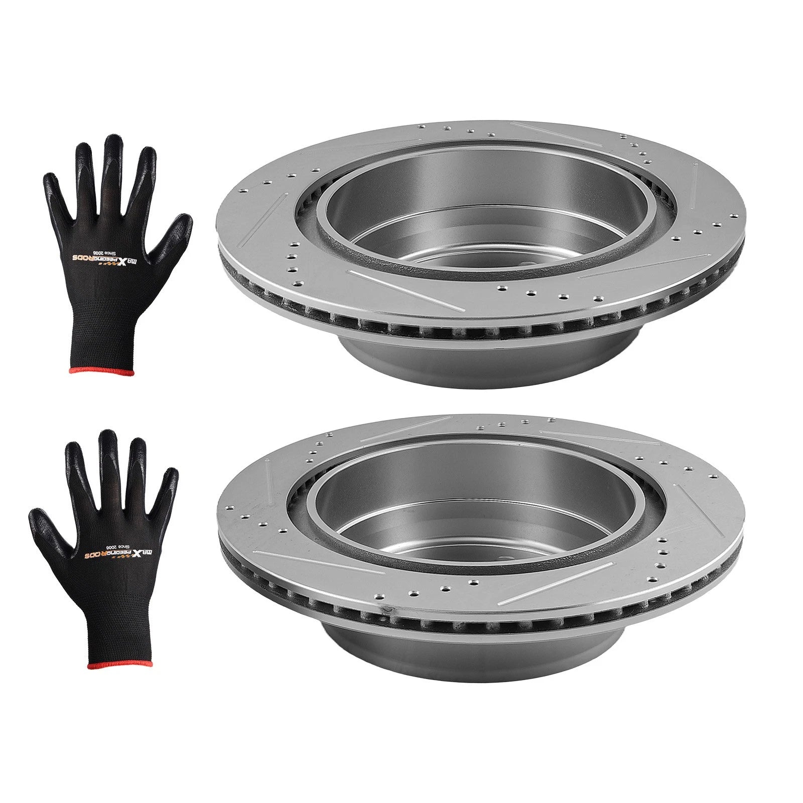 Set of 2 Rear Drilled & Slotted Brake Rotors for Cadillac Escalade ESV (2007–2020)