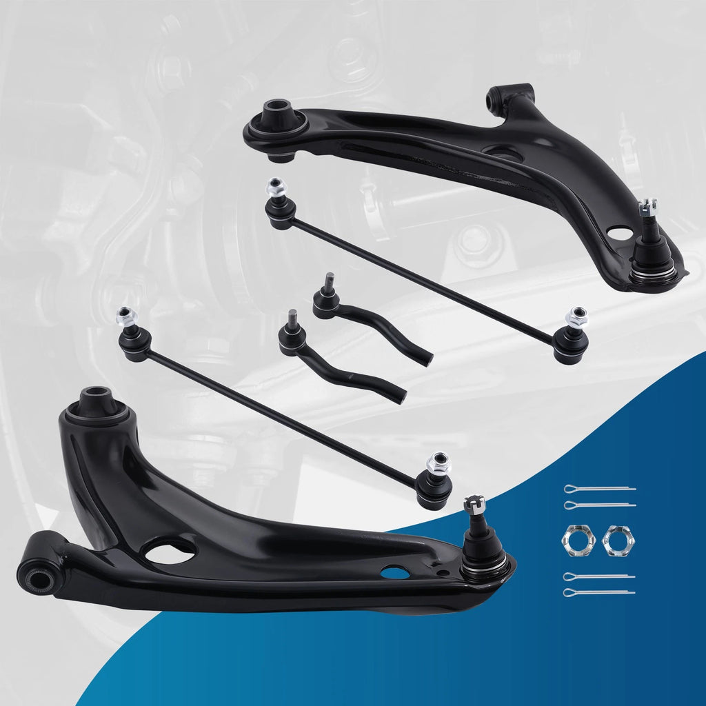 6pc Front Lower Control Arm Stabilizer Link Tie Rod for Prius C, Yaris (2007–2014)