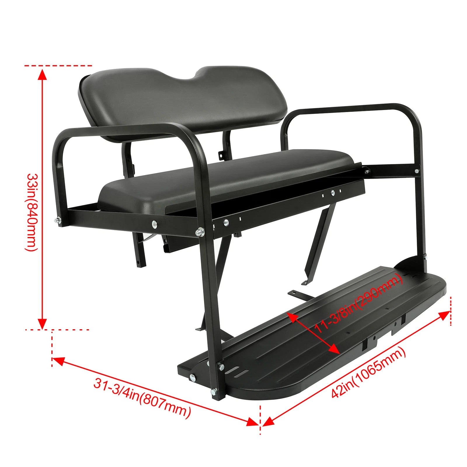 Flip Folding Rear Seat Kit for Yamaha Drive G29 Golf Cart (2007–2016)