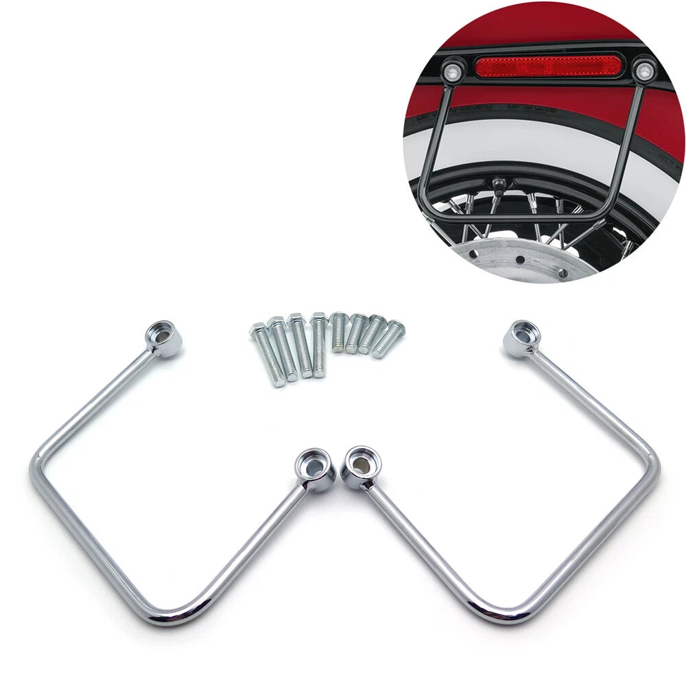 Chrome Throw-over Saddlebag Support Brackets for Harley FLSL FXBB (2018–2021)