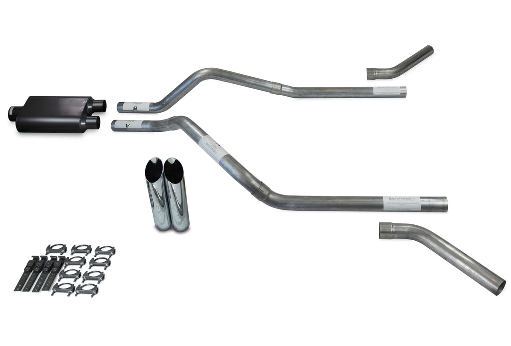 Dual Exhaust Kit for GMC Jimmy (1995–1999) 2.5" 2 Chamber Slash Tips