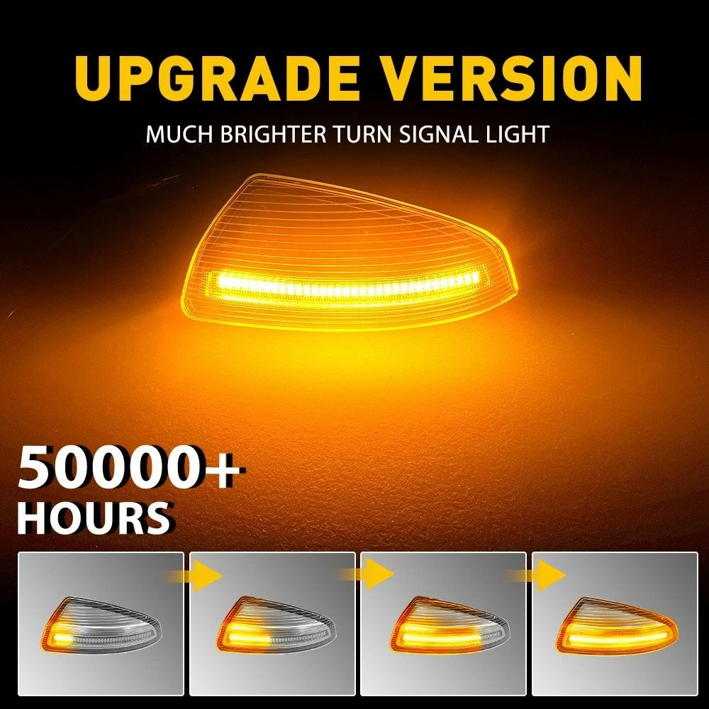 Dynamic Amber LED Mirror Lights for Mercedes Benz W204 S204 W639 Viano Vito