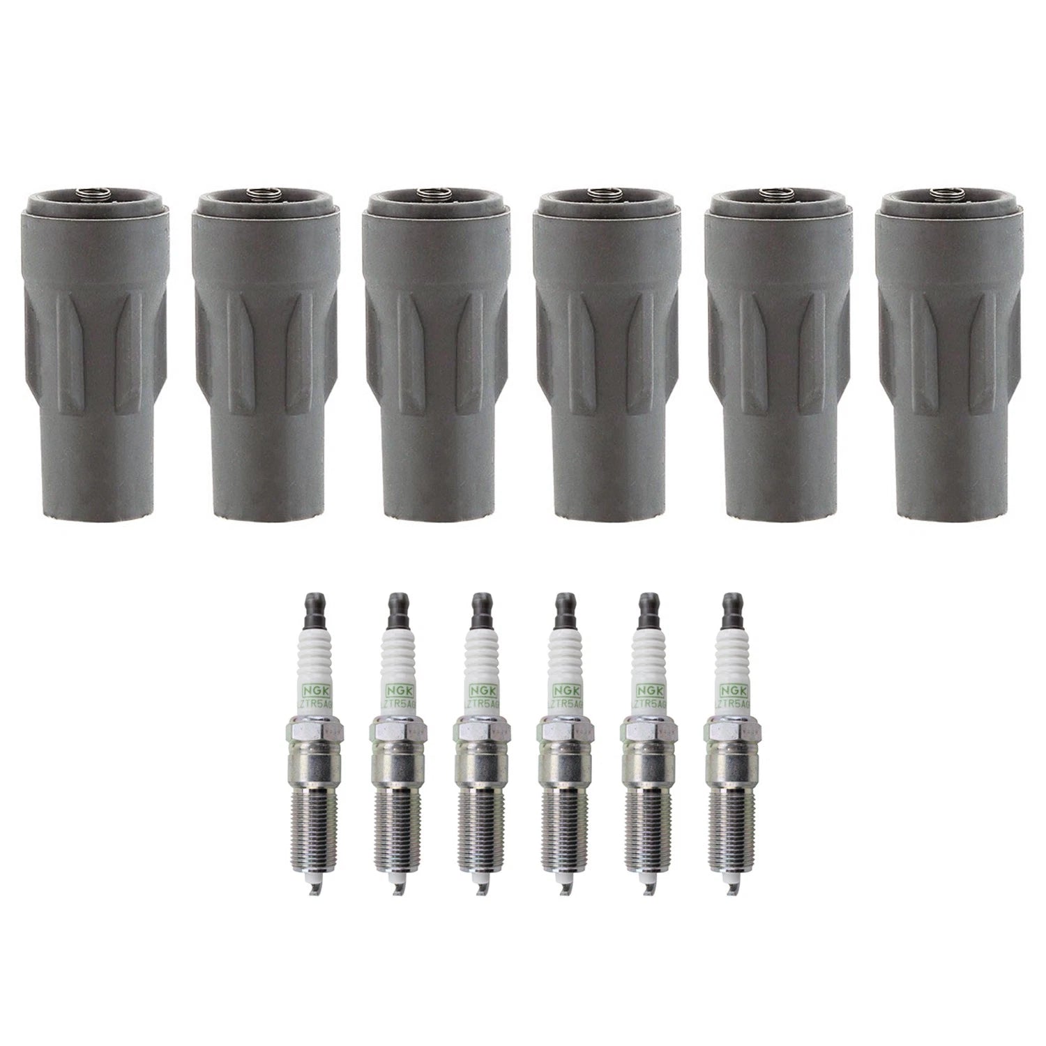 NGK 6 G-Power Platinum Spark Plugs & Denso Coil Boots Kit for Dodge Magnum (2005–2008)
