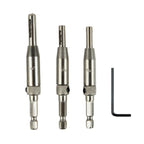 3X Holes Hinge Drill Bit Set 5/64", 7/64", 9/64" High-speed Steel