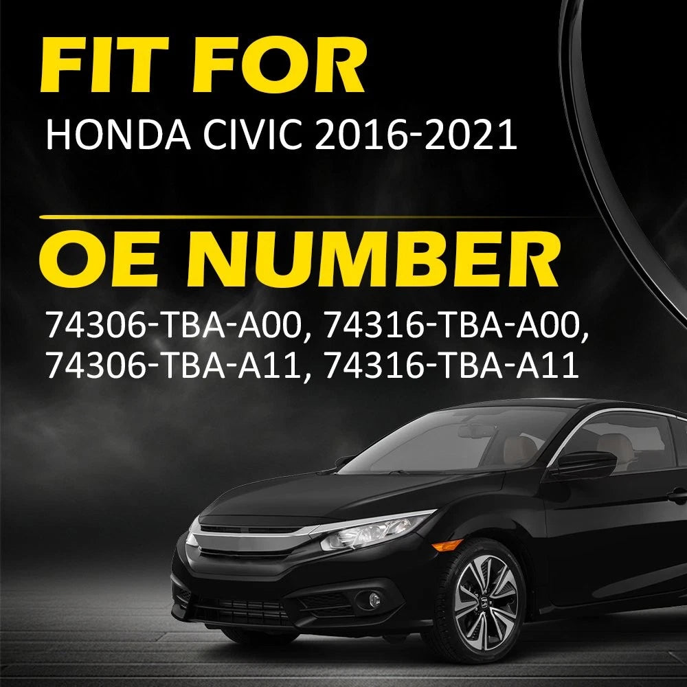 Set of 4 Roof Drip Molding Weather Stripping for Honda Civic & Insight (2016–2021)