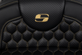 SADDLEMEN RoadSofa Seat for Harley Davidson (Extended Reach, Honeycomb, Gold Stitch)