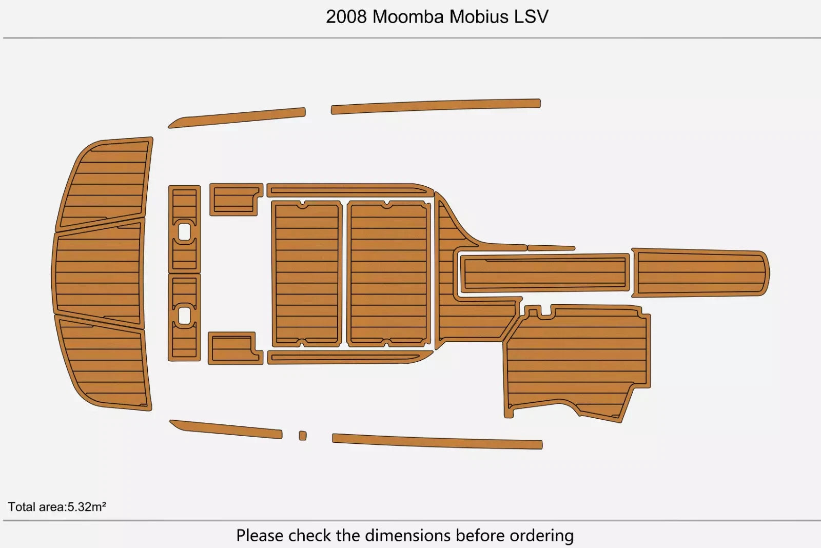 EVA Foam Faux Teak Deck Floor for Moomba Mobius LSV (2008)