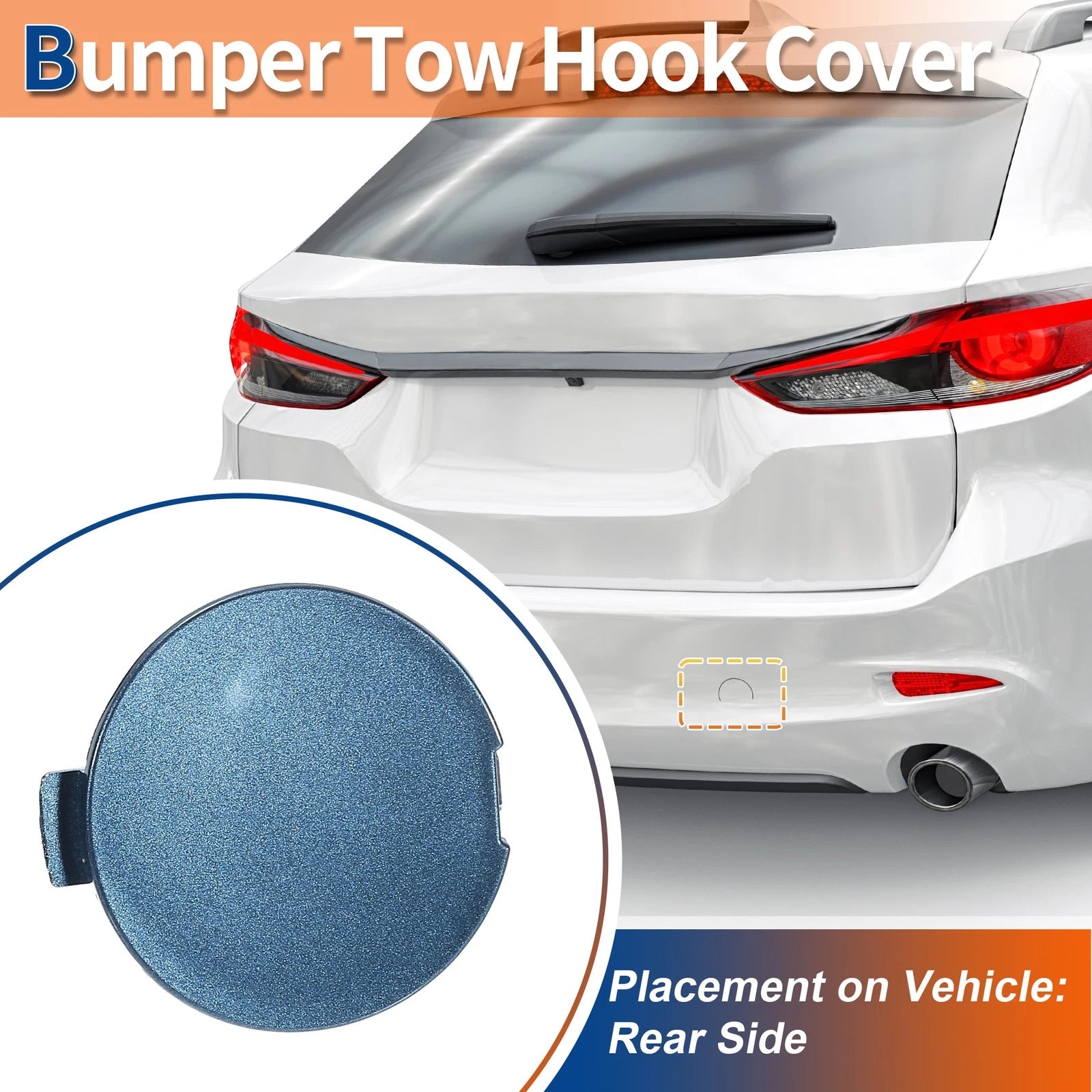 Rear Right Tow Hook Cover for Mazda 6 Atenza (2018–2021) Blue 656320661201