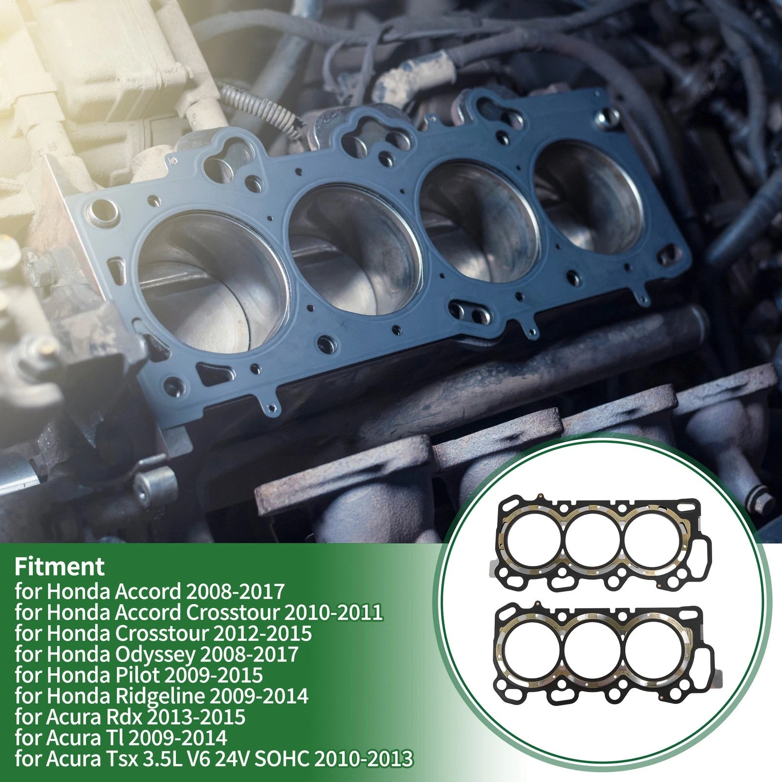 Set of 2 Cylinder Head Gaskets for Honda Accord (2008–2017) No. 12261R70A01