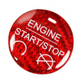 Carbon Fiber Red Engine Start Stop Button Cover Trim for Ford Mustang (2015-2022)