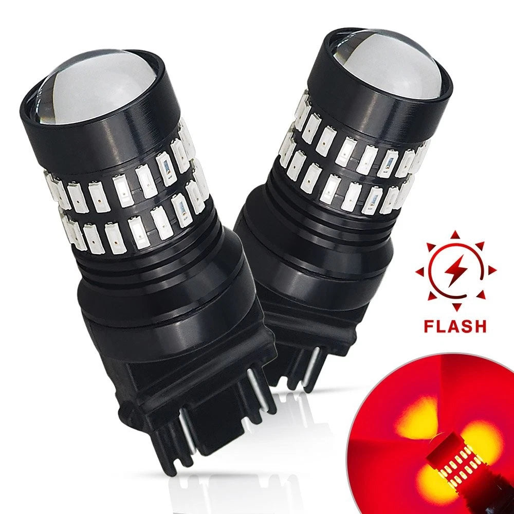2X Red LED Strobe Brake Tail Light Bulbs for Make Model (YYYY–YYYY)