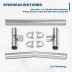 3.5" OD Dual Exhaust H-Pipe Balance Tube for Universal Custom Kit