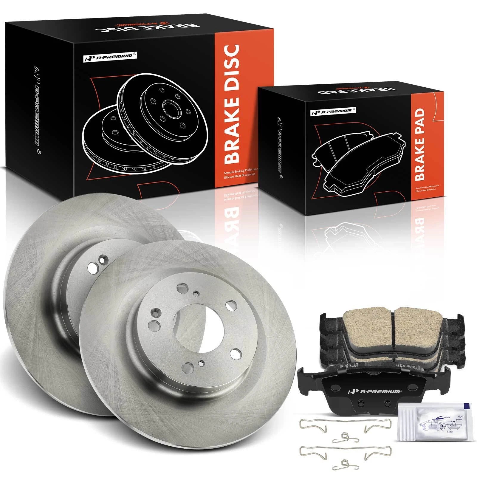 Rear Disc Brake Rotors & Ceramic Pads for Honda Civic (2017–2020)