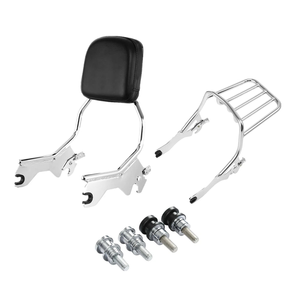 Sissybar Backrest Luggage Rack Docking Kit for Harley Softail (2018–2023) Chrome