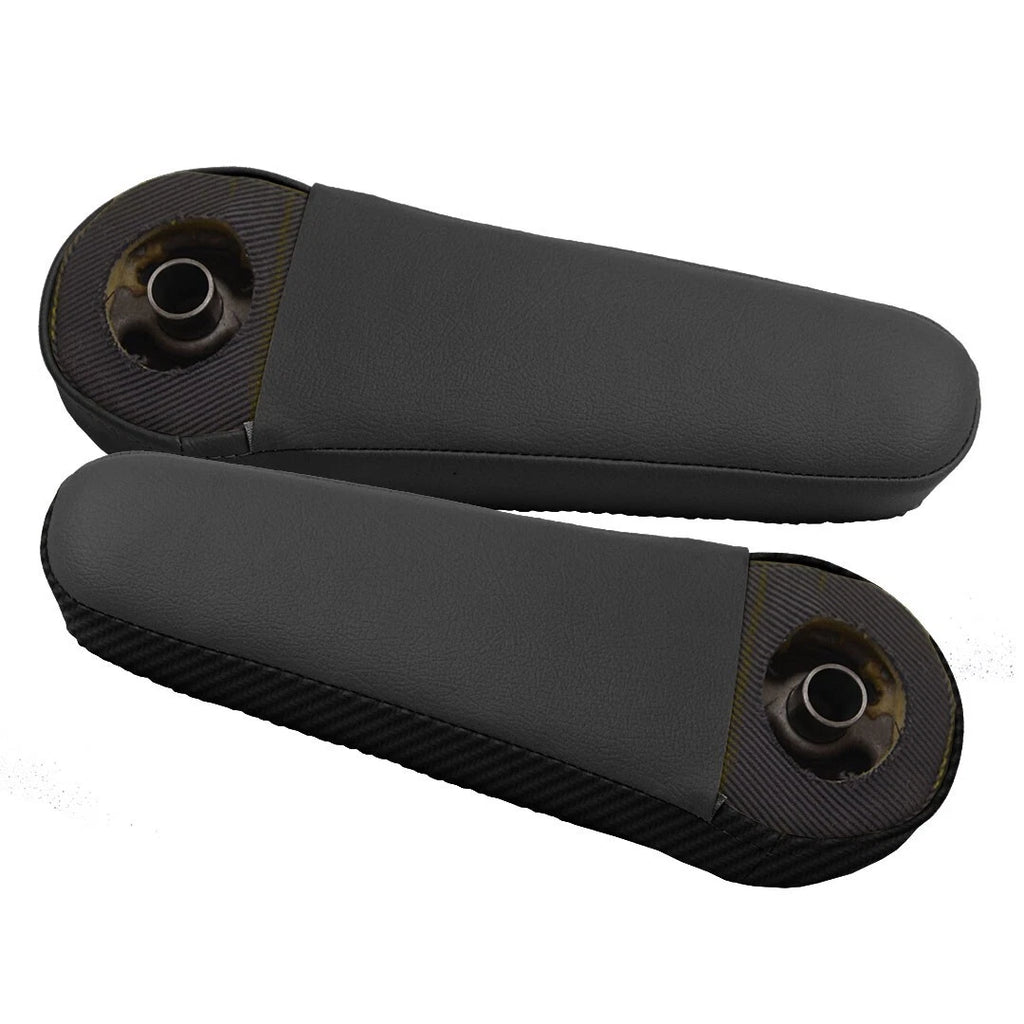 Leather Synthetic Armrest Cover for Honda Element (2005–2011) Black Orange Stitch