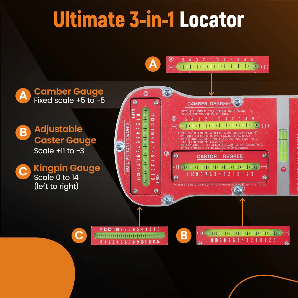 Magnetic Camber Castor Kingpin Gauge Tool for Automobile (—)