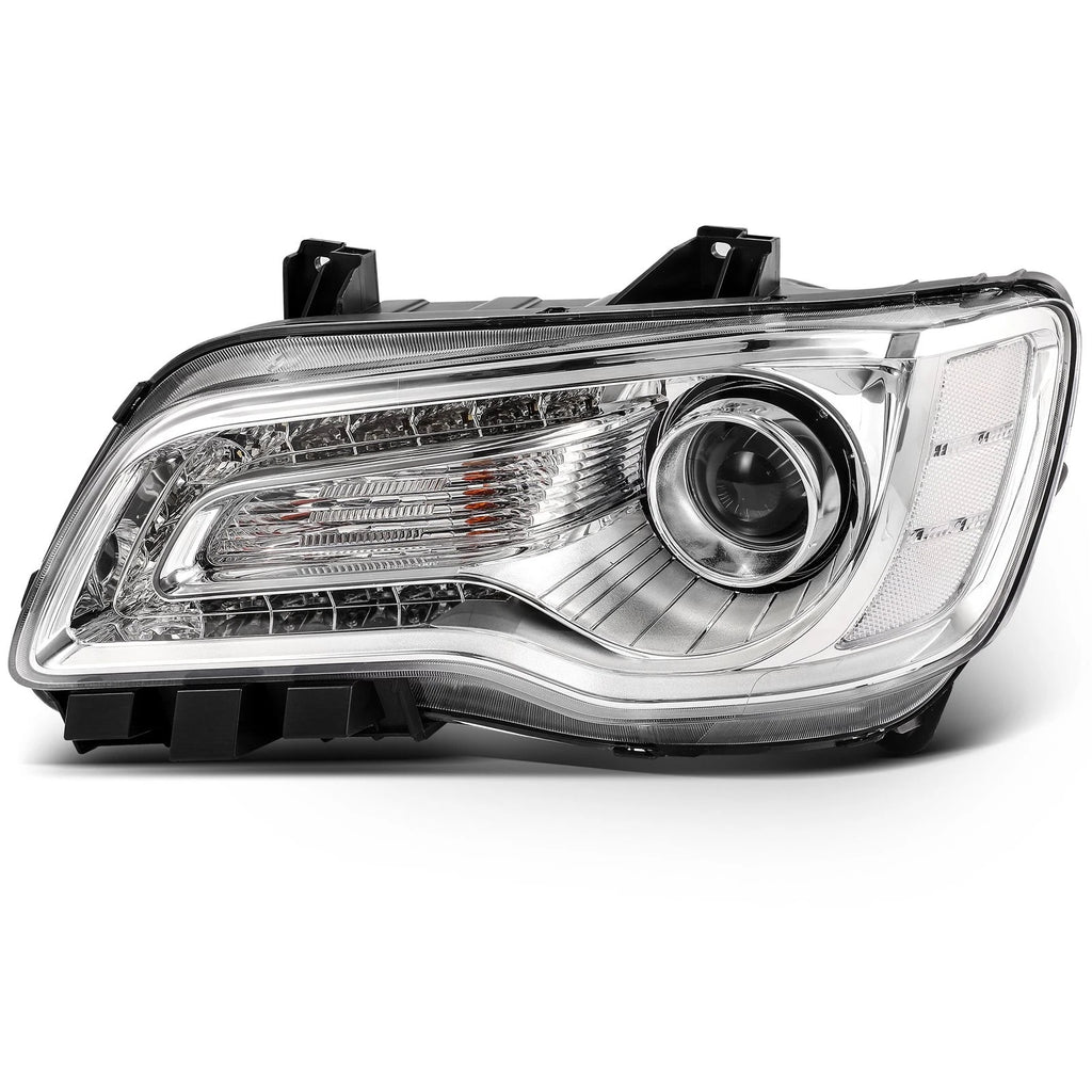 Set of 2 Chrome Halogen Headlights for Chrysler 300 (2015–2023)