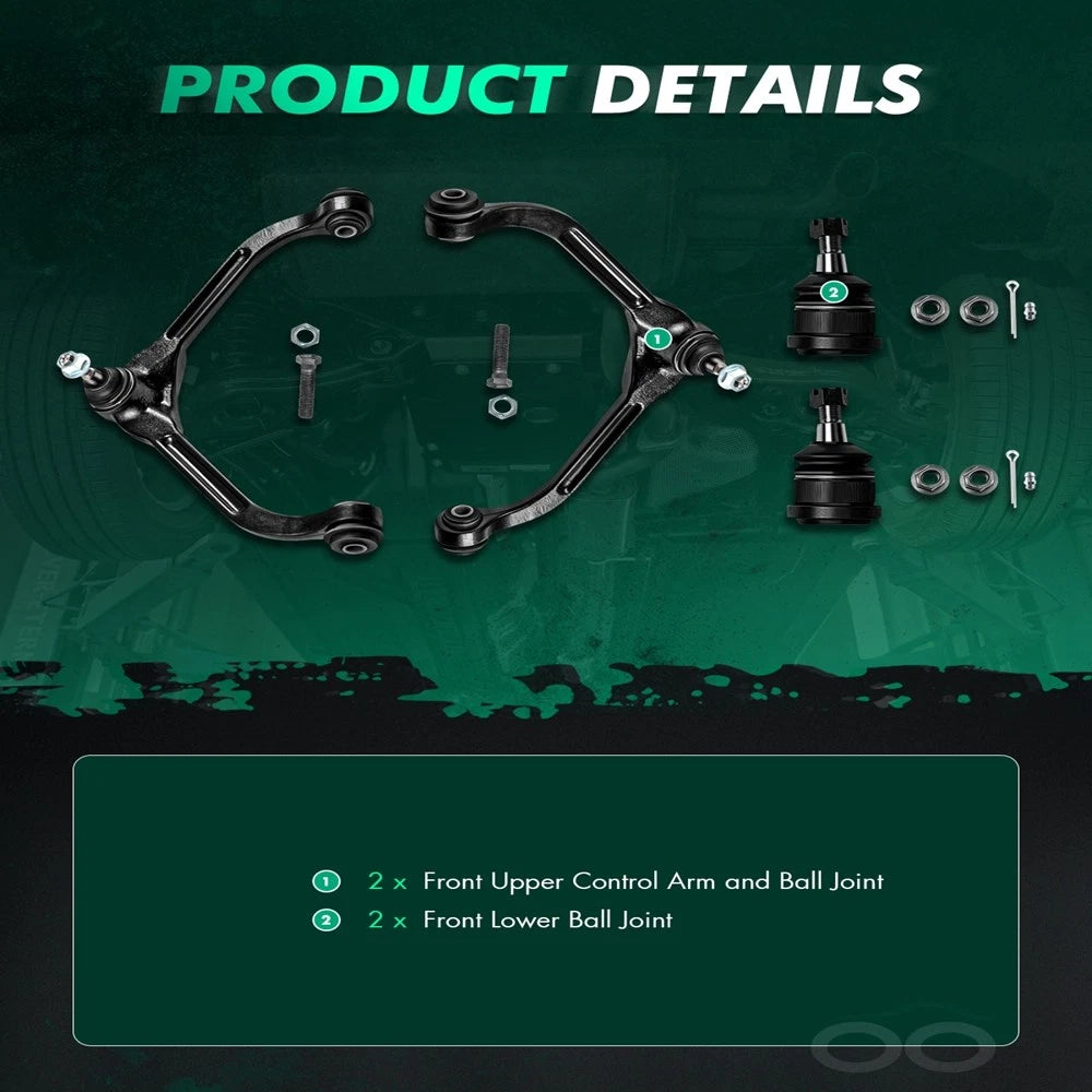 Set of 4 Upper Control Arms with Ball Joints for Jeep Liberty (2005–2007)