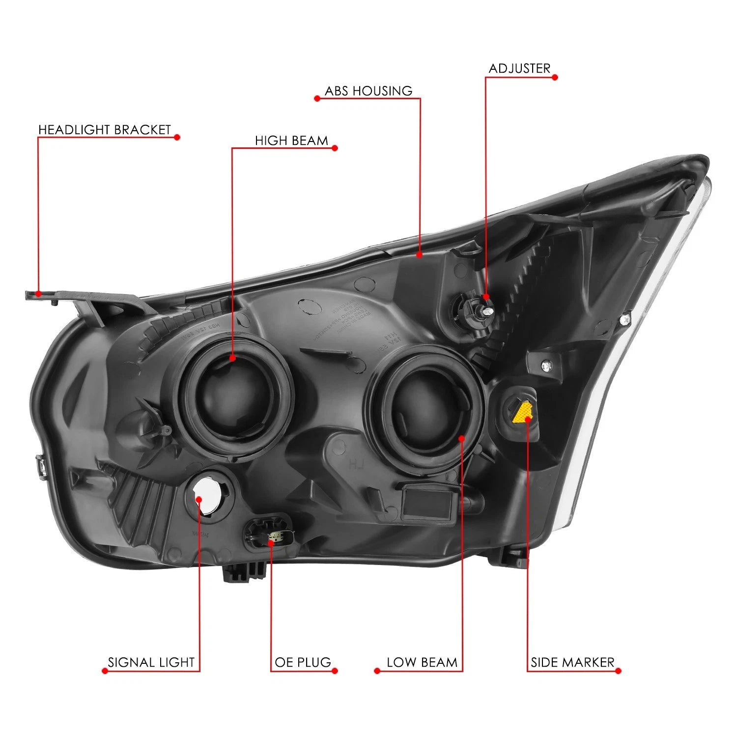 Factory Style Chrome Amber Right Side Headlight for Ford Transit 150-350 (2015–2023)
