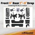 Drop Kit for Chevrolet GMC C1500 (1988–1998) - Front 5" + Rear 7-8" W/1.25" Rotors