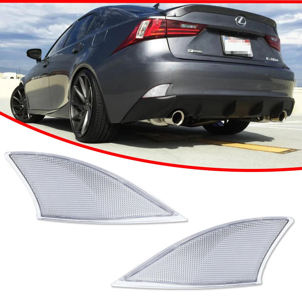 2X Clear Lens Rear Bumper Reflector Light for Lexus IS (2014–2020)