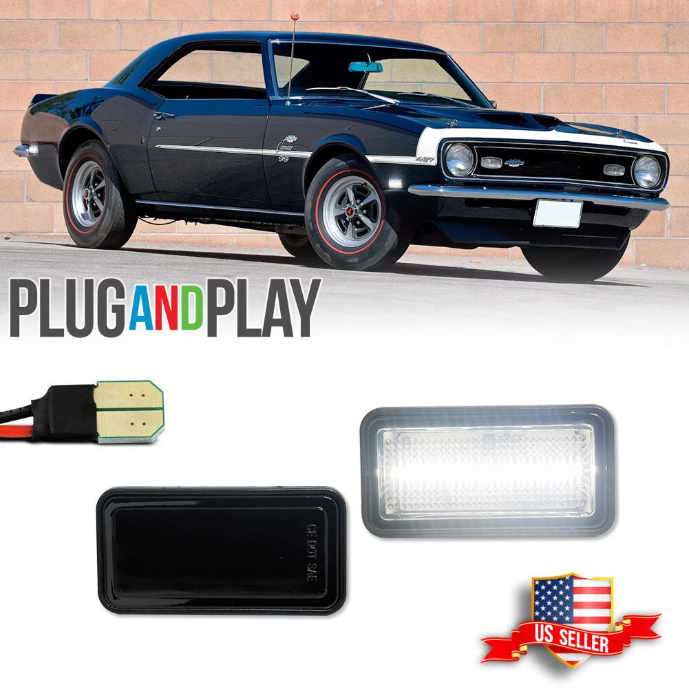 Set of 4 Smoke LED Side Marker Lights for 1968-69 Camaro Impala Nova Corvette
