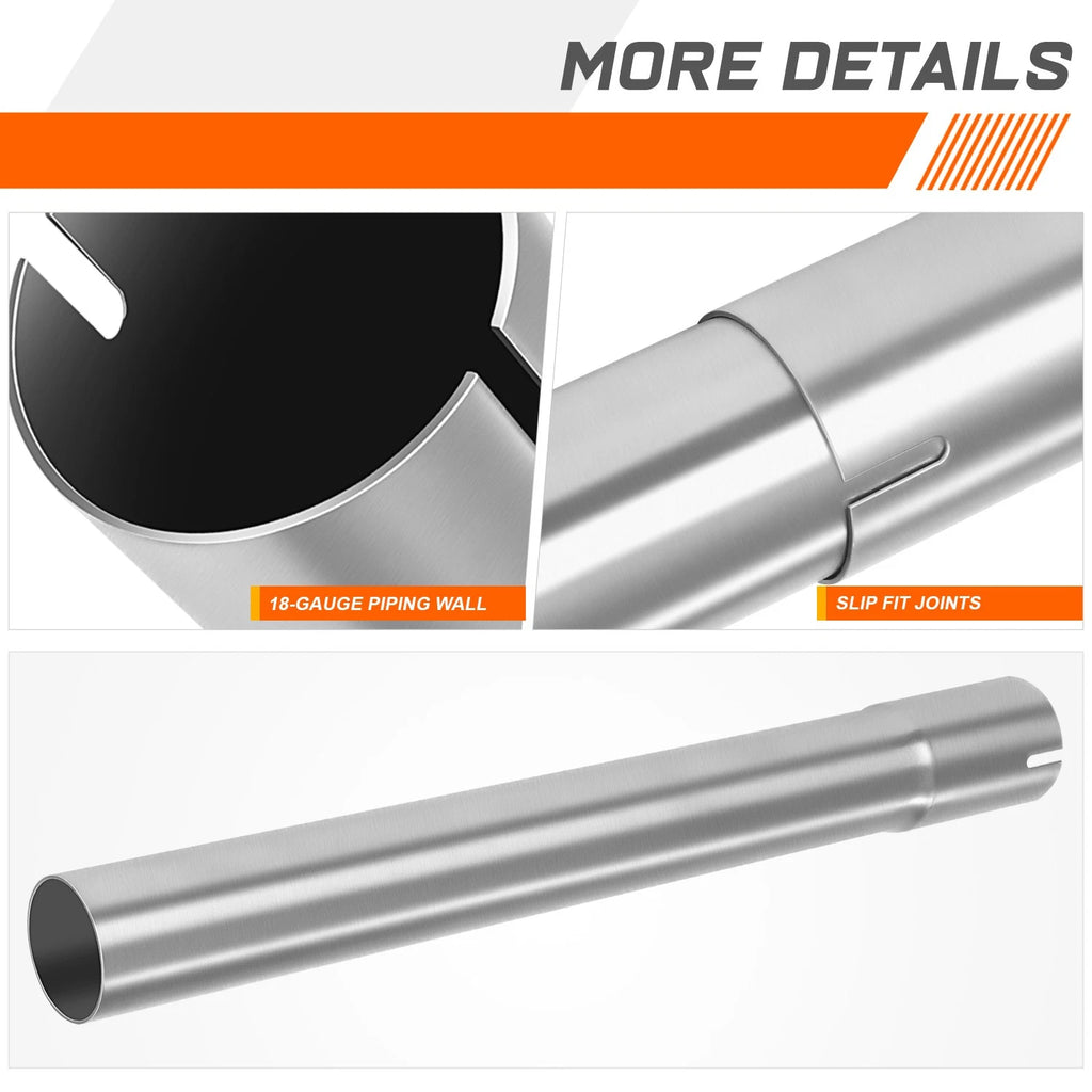 2" OD Stainless Steel Polished Exhaust Piping for Custom Applications (DIY)