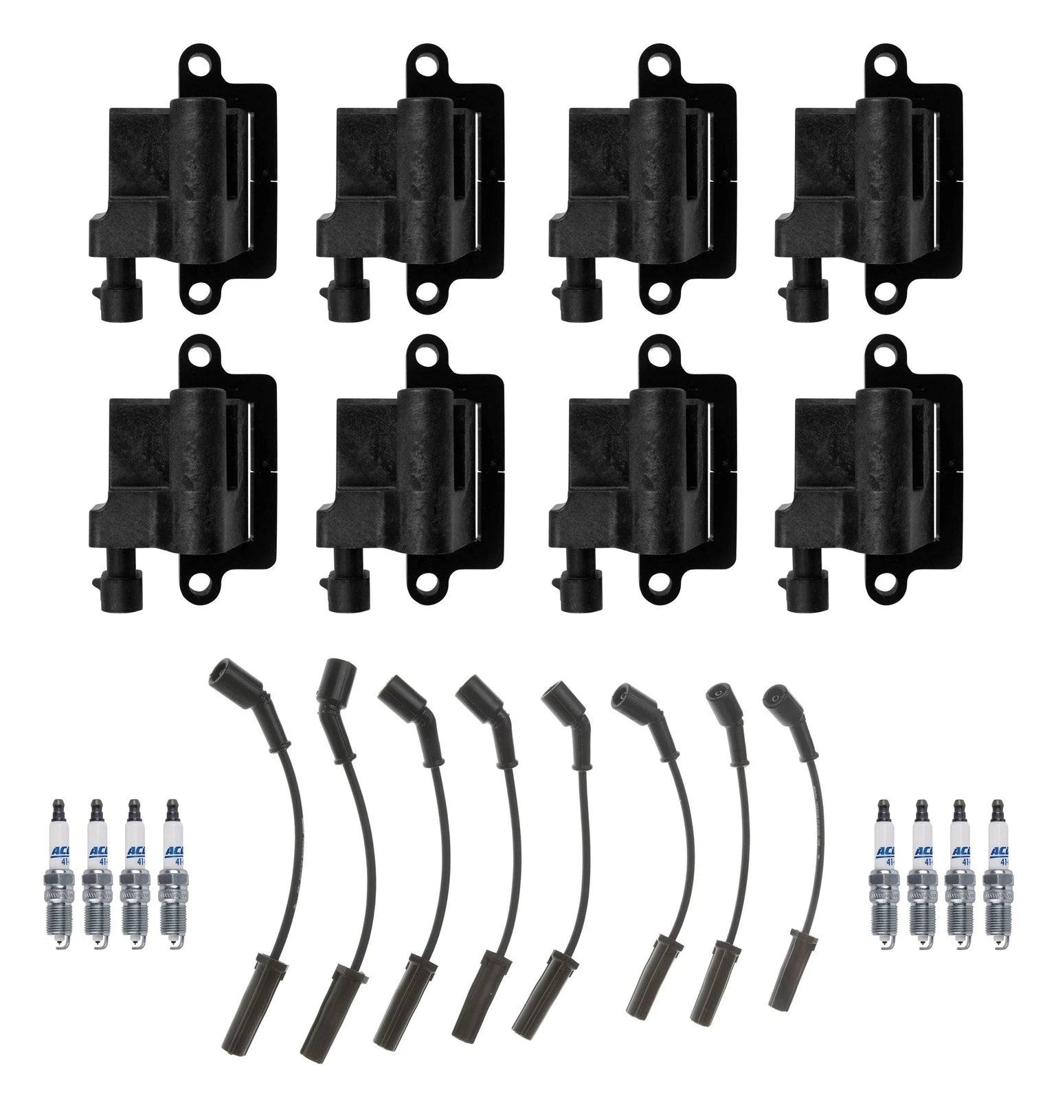 Ignition Wires & Coils Set of 8 with Spark Plugs for Cadillac Chevy GMC Hummer (V8)