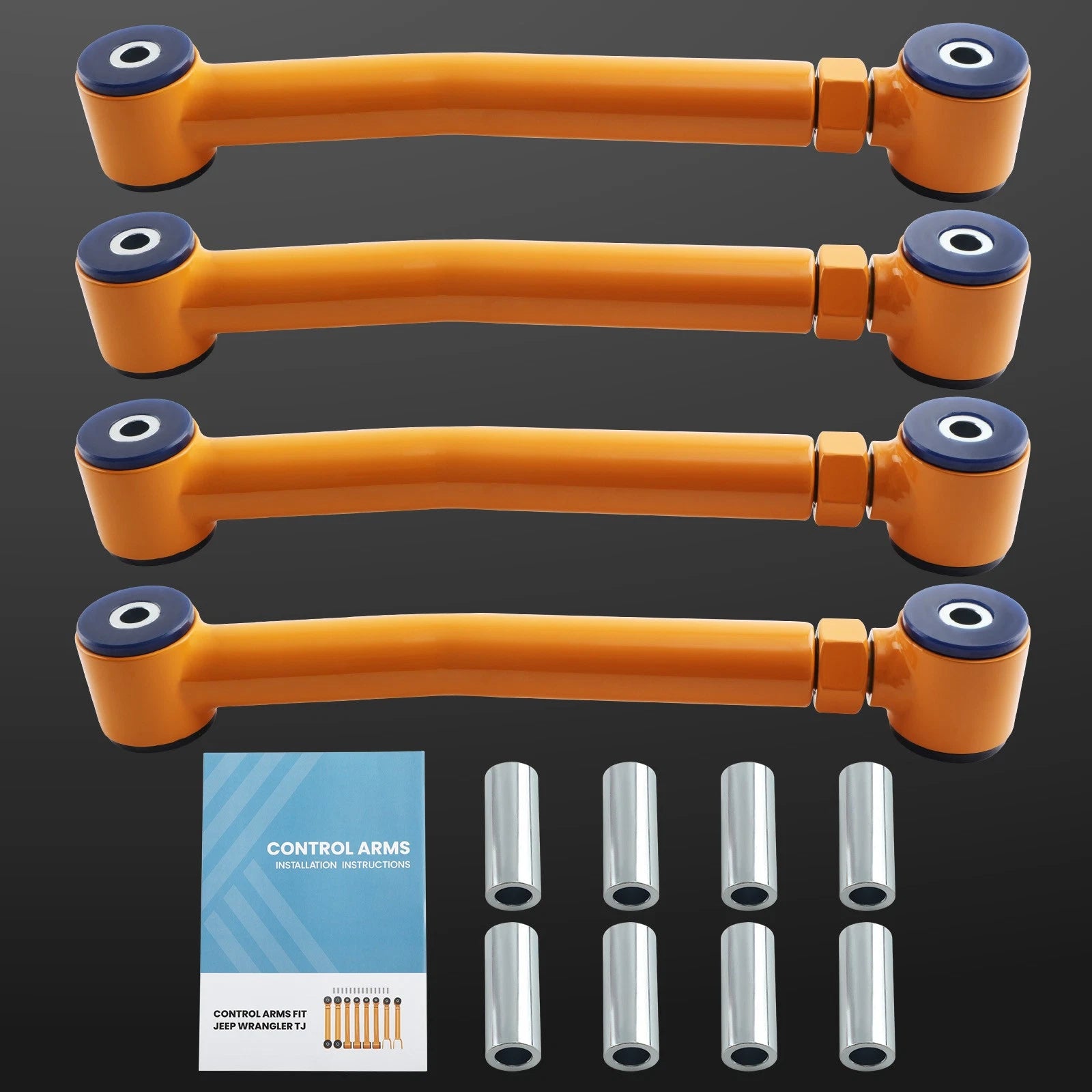 Set of 2 F + R Lower Control Arms for Jeep Wrangler TJ (1997–2006) Grand Cherokee ZJ (1993–1998)