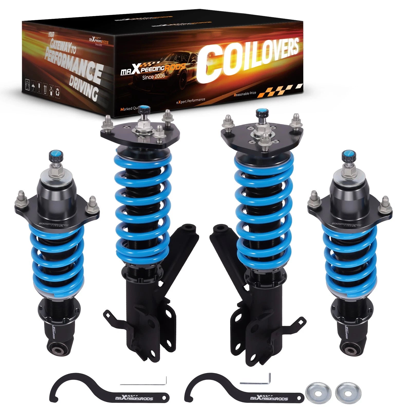 24-Way Adjustable Coilover Strut Shocks Damper Kit for Honda Civic (2001–2005)