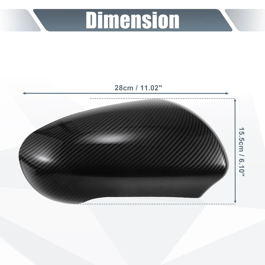 Pair Rearview Mirror Cover Cap Black Carbon Fiber for Nissan Qashqai J10 (2007–2014)