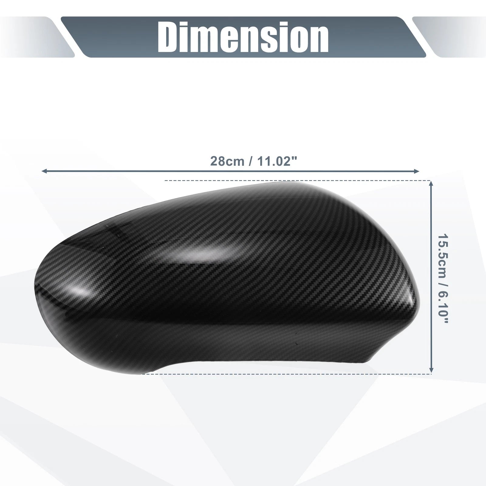 Pair Rearview Mirror Cover Cap Black Carbon Fiber for Nissan Qashqai J10 (2007–2014)