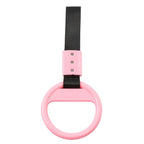 PVC Plastic Black & Pink Round Ring Handle Strap for Train Bus Charm