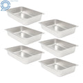 6-Pack Stainless Steel Steam Table Pans for Food Service (4" Deep)